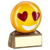 BRZ/YELLOW/RED 'HEART EYES EMOJI' FIGURE WITH PLATE - 2.75in